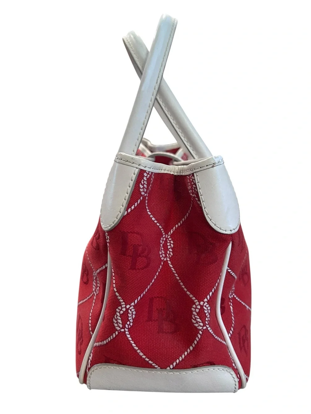 Dooney & Bourke Vintage Florentine bag with red canvas and white leather trim
